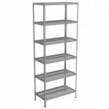 Стеллаж из нержавейки с перфорированными полками 2500x1000x500