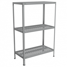 Стеллаж из нержавейки с перфорированными полками 1500x1000x500