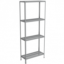 Стеллаж из нержавейки с перфорированными полками 2500x1000x400