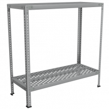 Стеллаж из нержавейки с перфорированными полками 1000x1000x400