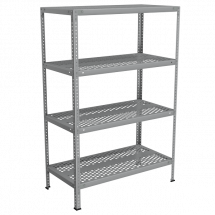 Стеллаж из нержавейки с перфорированными полками 1500x1000x500