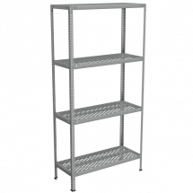 Стеллаж из нержавейки с перфорированными полками 2000x1000x400