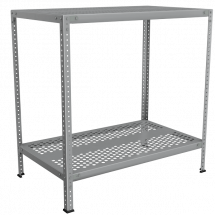 Стеллаж из нержавейки с перфорированными полками 1000x1000x600