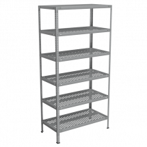 Стеллаж из нержавейки с перфорированными полками 2000x1000x500