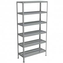 Стеллаж из нержавейки с перфорированными полками 2000x1000x400