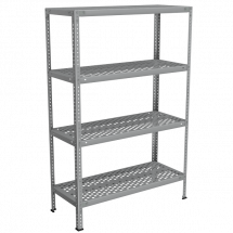 Стеллаж из нержавейки с перфорированными полками 1500x1000x400