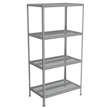 Стеллаж из нержавейки с перфорированными полками 2000x1000x600