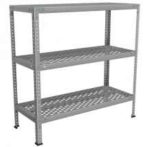 Стеллаж из нержавейки с перфорированными полками 1000x1000x400