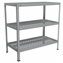 Стеллаж из нержавейки с перфорированными полками 1000x1000x500