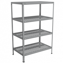 Стеллаж из нержавейки с перфорированными полками 1500x1000x600